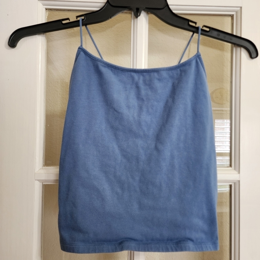 American Eagle Outfitters Blue Cropped Cross Back Cami Tank Top XL